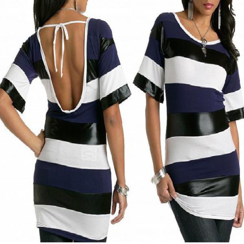 NWT Rocawear striped tunic top Shirt S